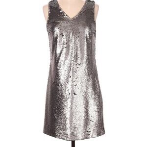 Banana Republic Silver Sequin Sleeveless Dress